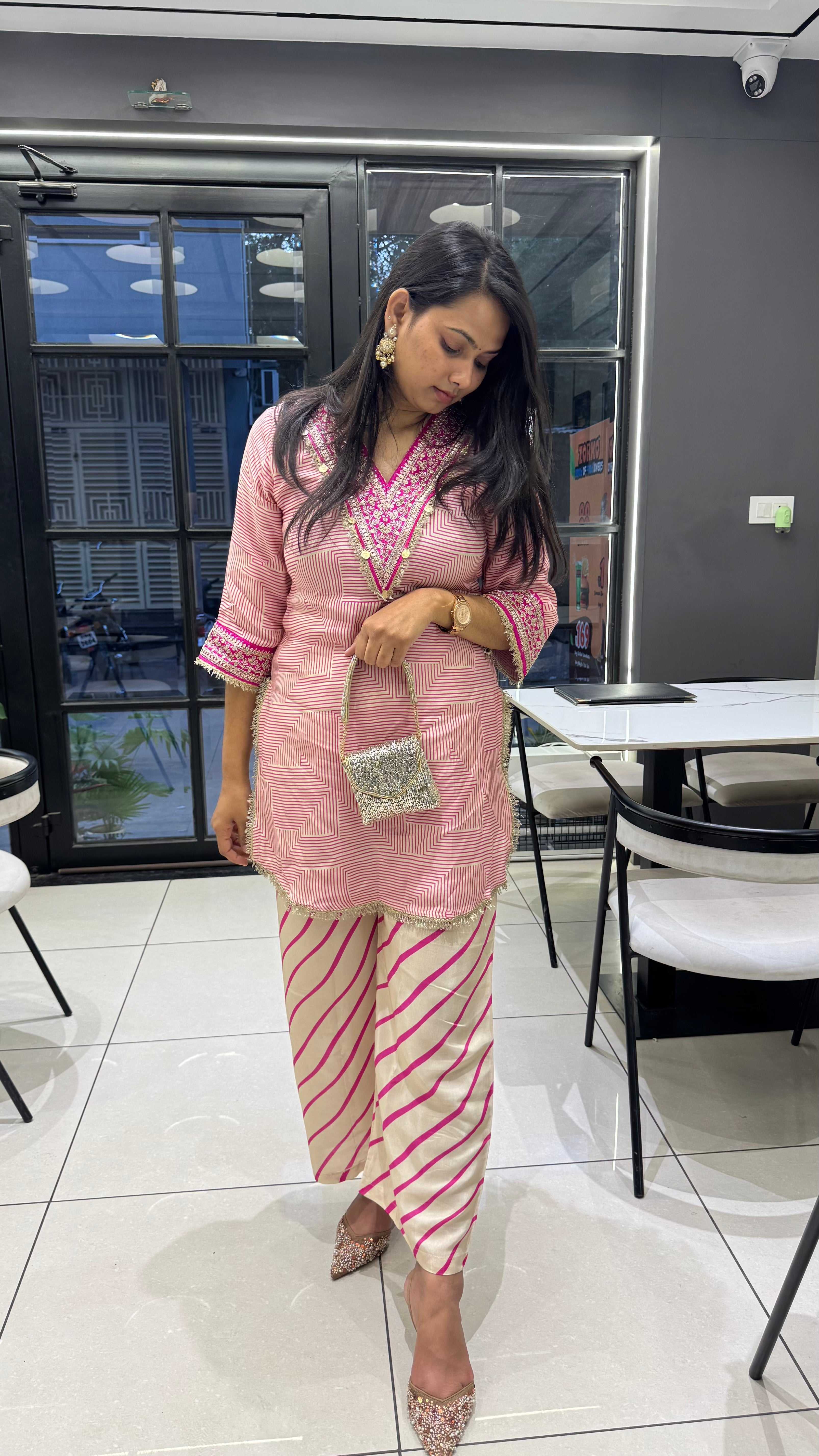 Mini Saanjh Mixed Metal Box Clutch