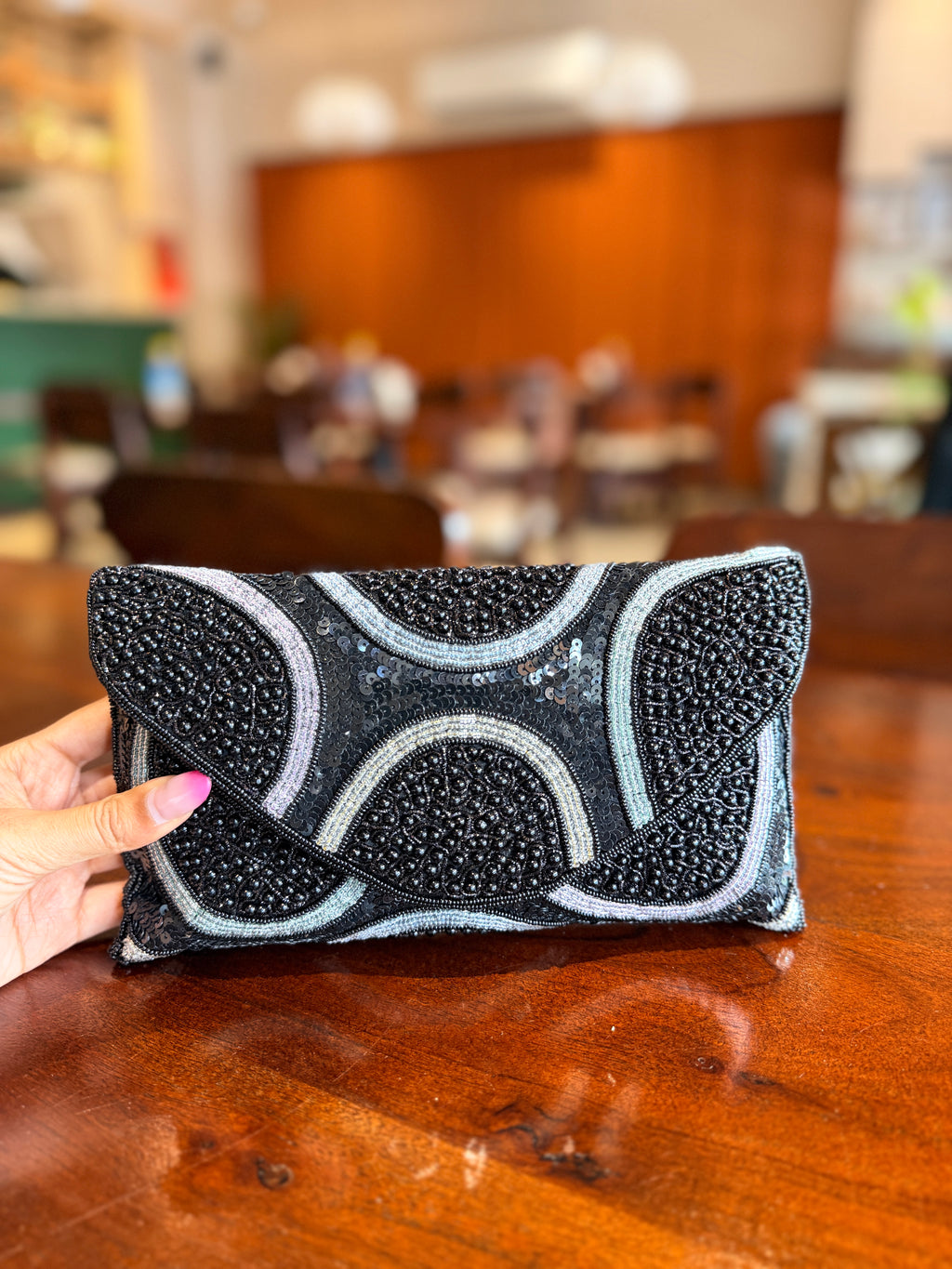 Kumud Pearl Flap Bag
