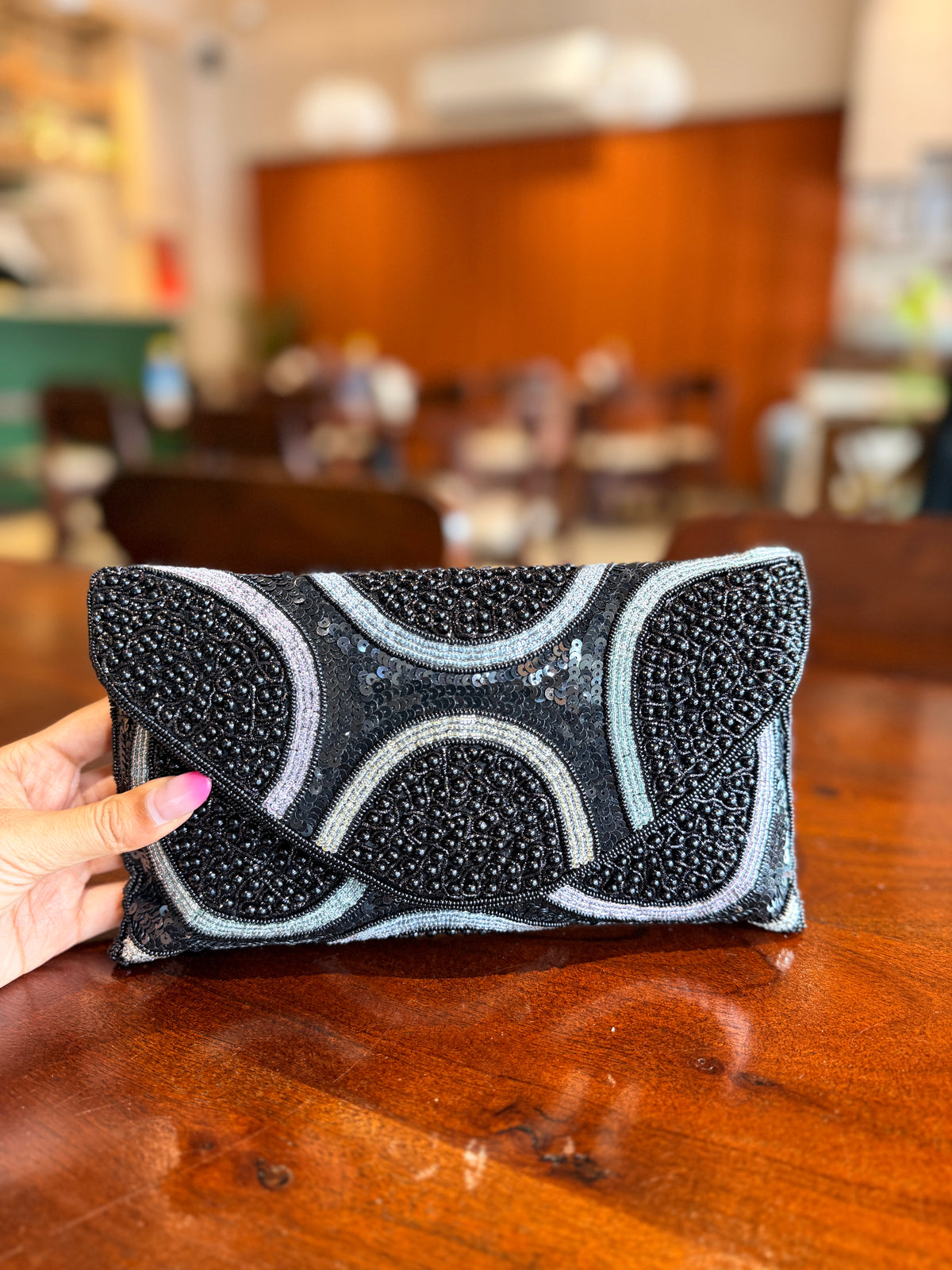 Kumud Pearl Flap Bag