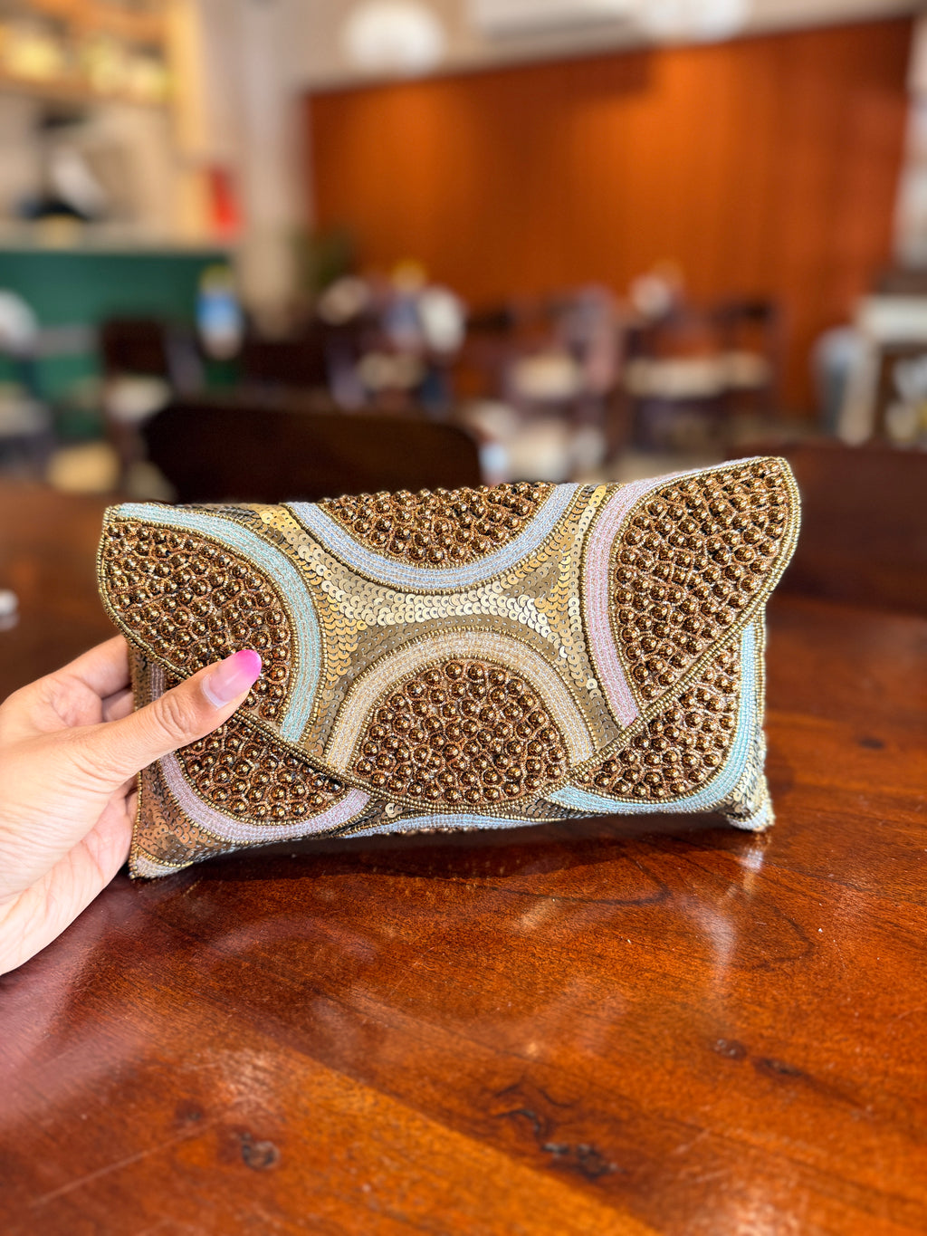 Kumud Pearl Flap Bag