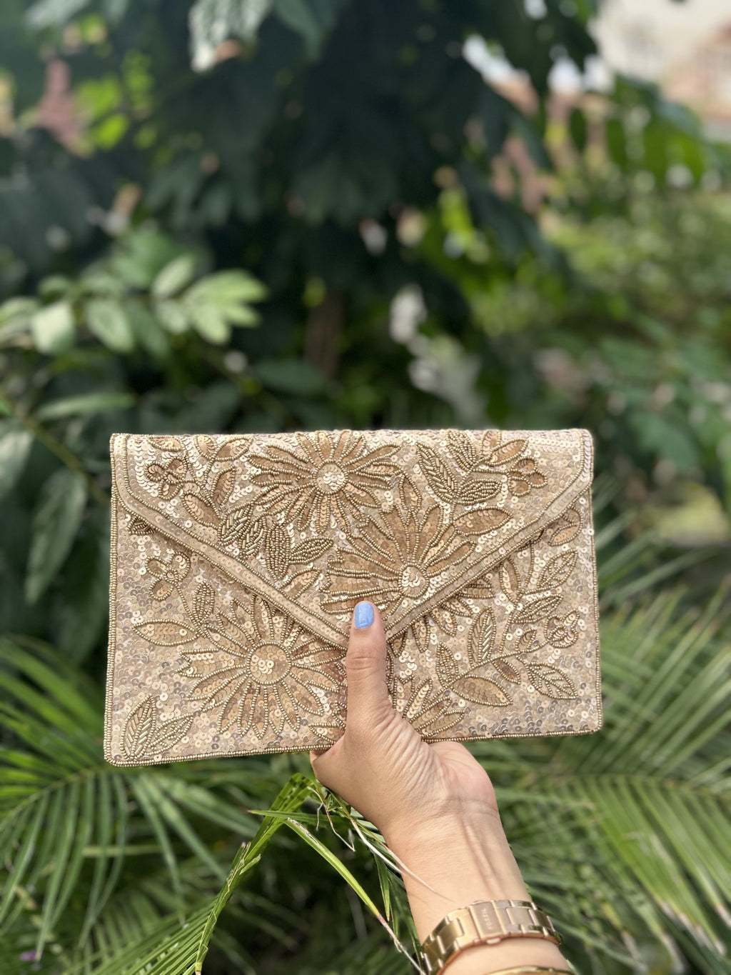 Happy Blooms Beaded Flap