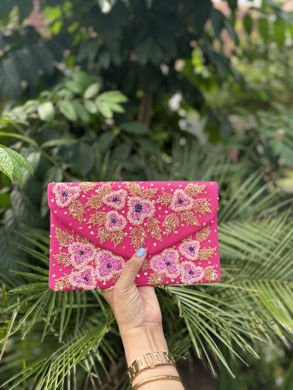 Happy Blooms Beaded Flap