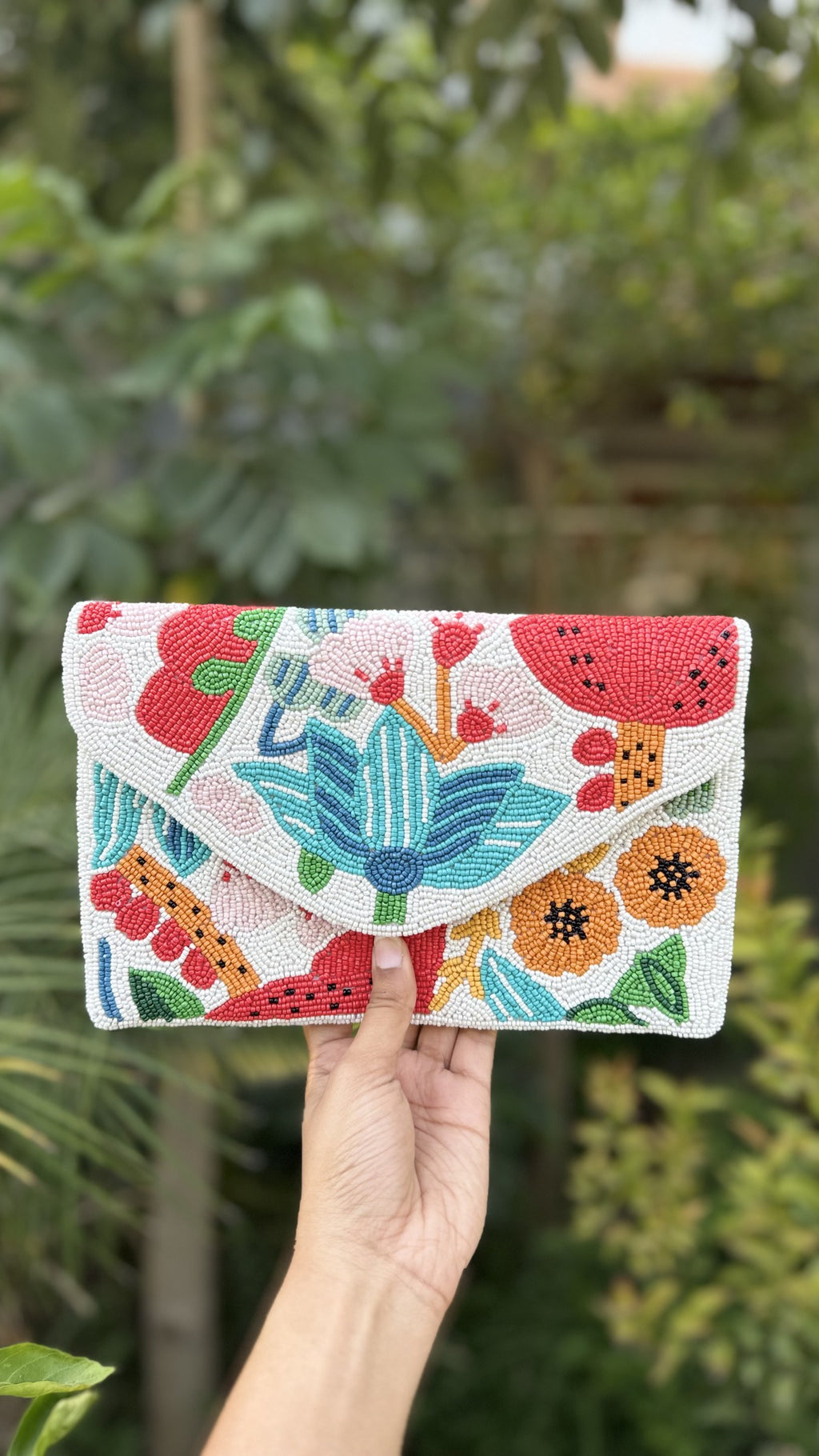 Happy Blooms Beaded Flap