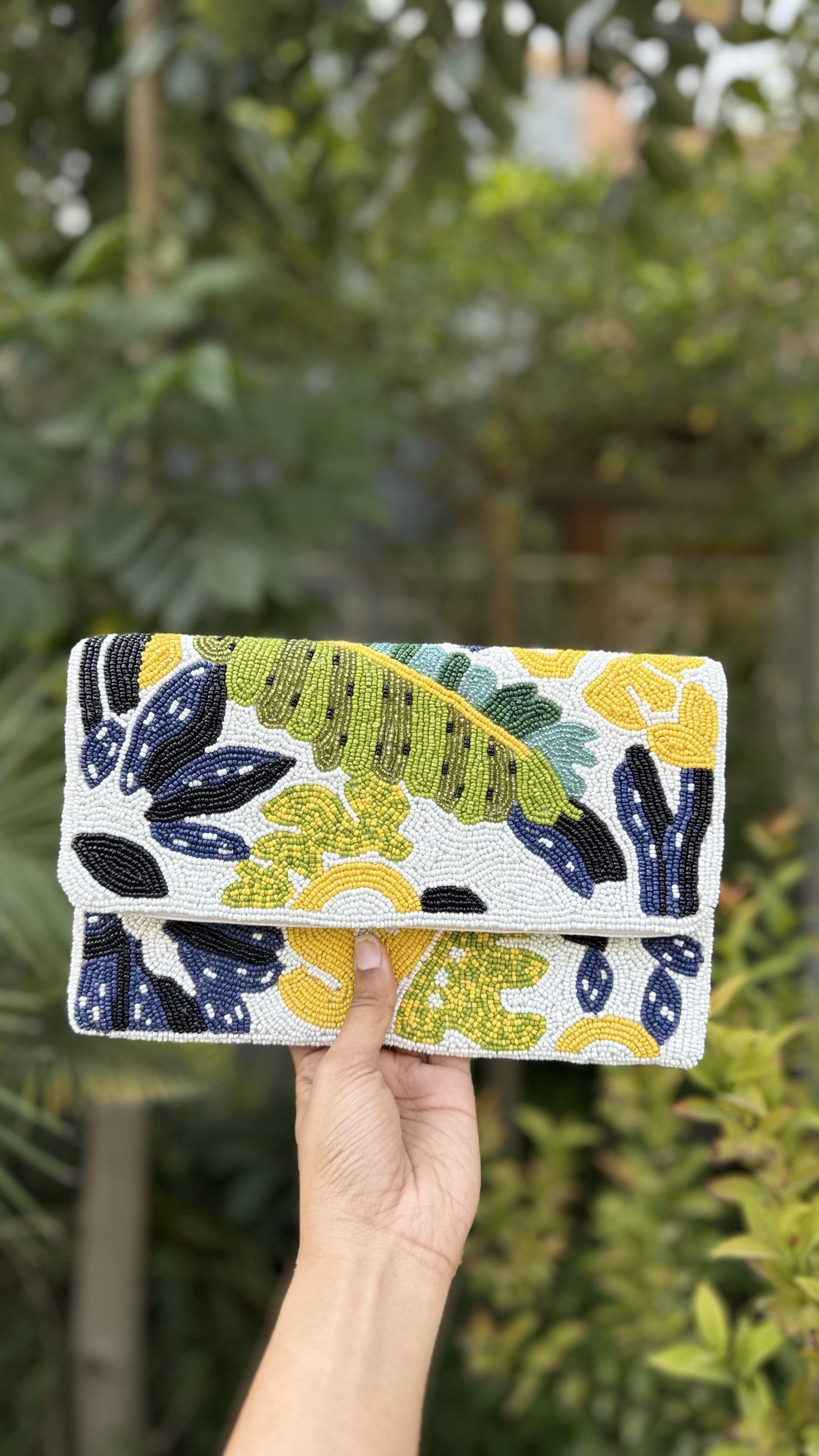 Happy Blooms Beaded Flap