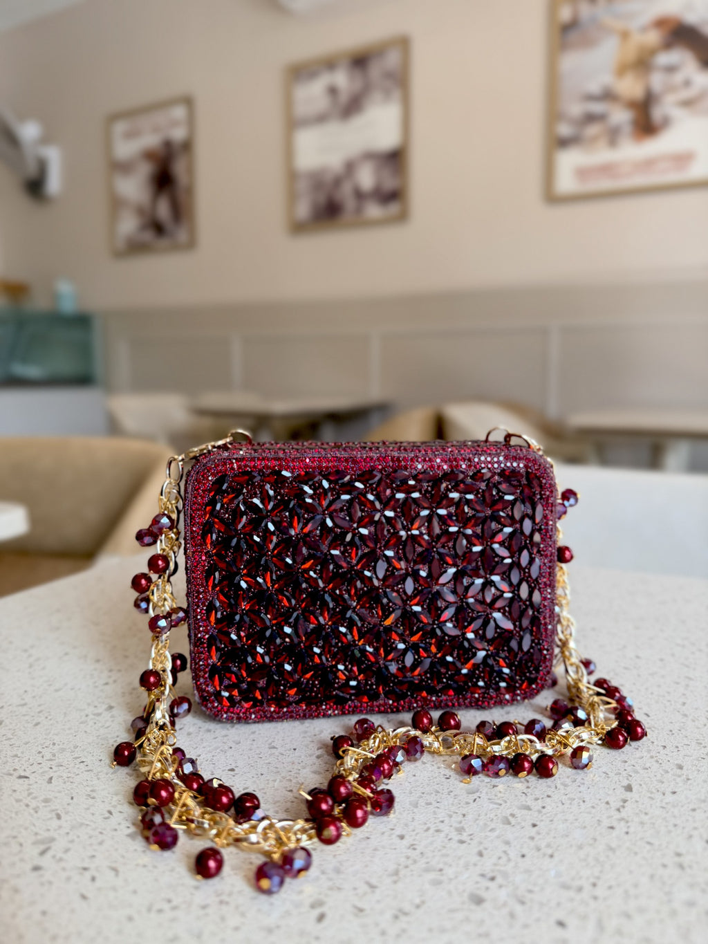 Rear view of the Champagne Crush mini showing the consistent sparkling coverage on the back.