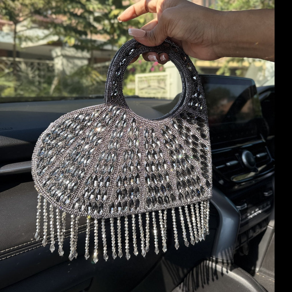 Cupid's Kiss Crystal-Drenched Evening Bag