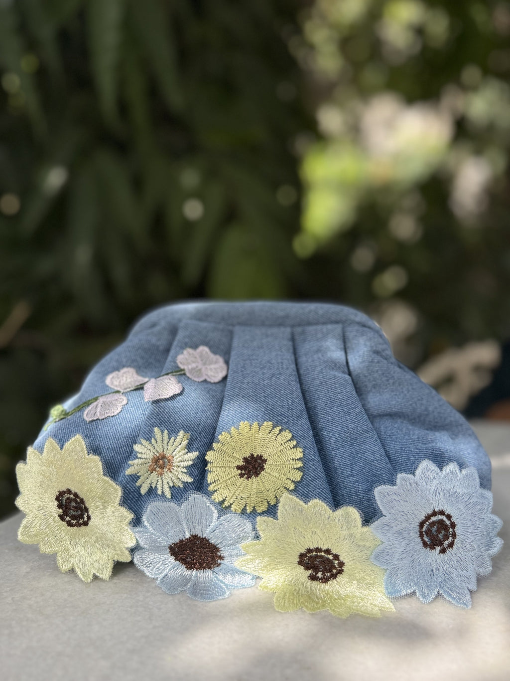 Side view showing the deep, gathered folds and high-quality fabric finish.