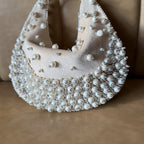 Frosted Pearl Premium Suede Evening Bag