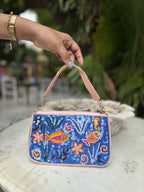 The Funky Fix bag open, showing the spacious interior lining and pocket.