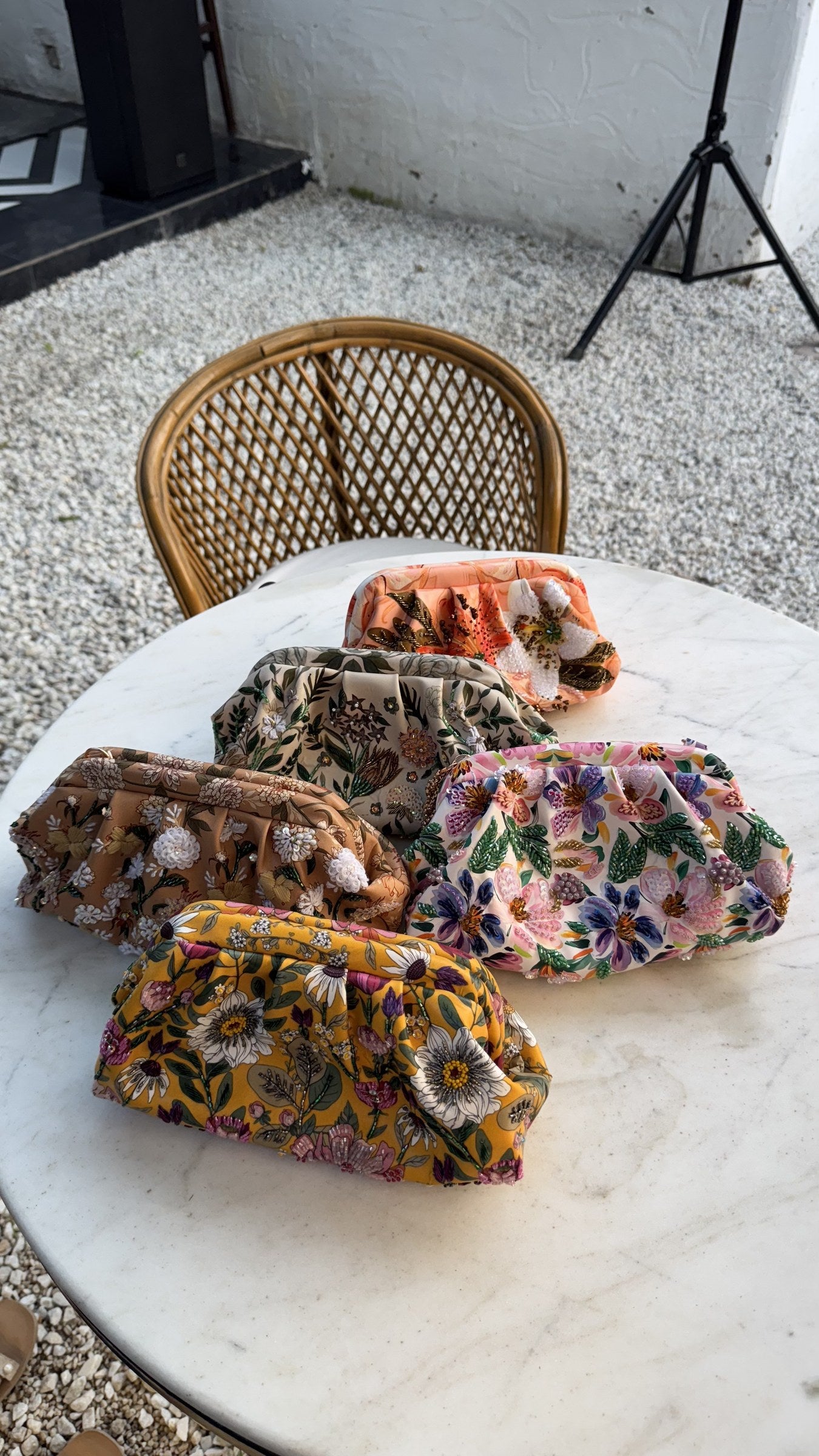 Details of the handwork showing thread color coordination.