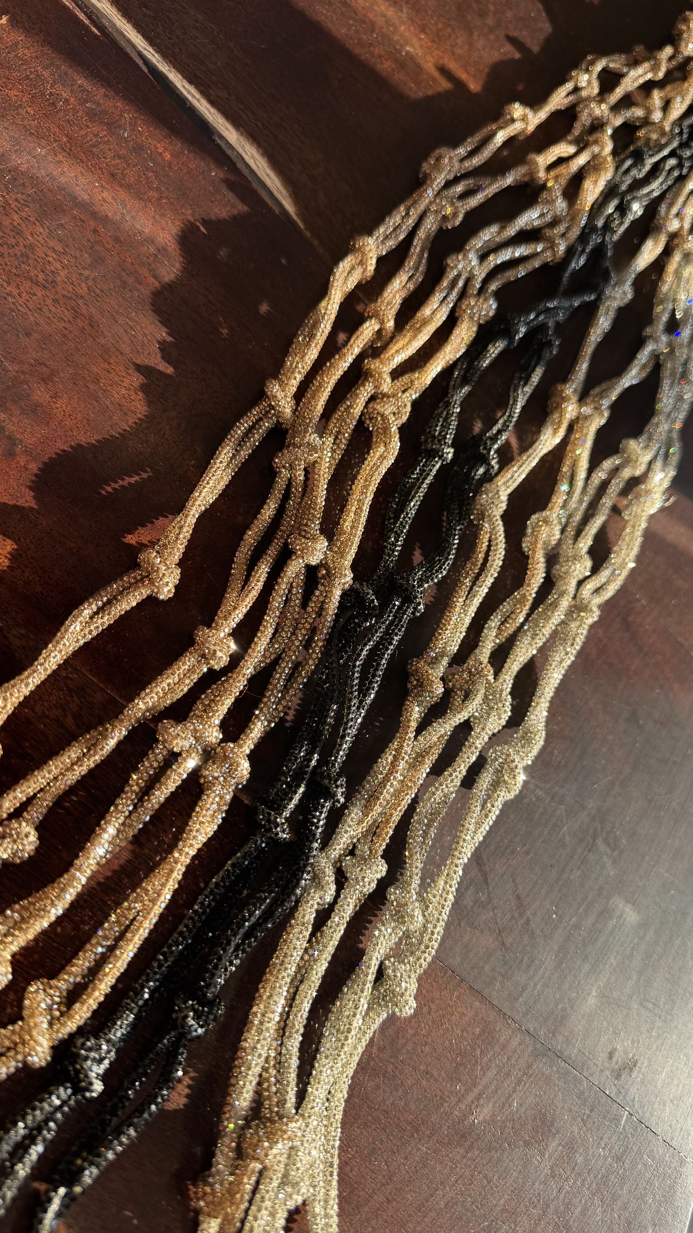 Detail shot of the woven texture and color variations on the Lanyard accessory.