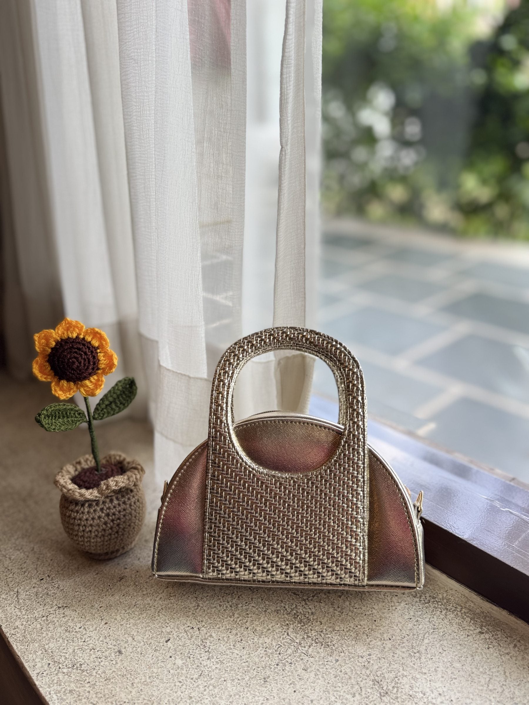 Rear panel view of the Mini Mood sling highlighting the neat, reinforced stitching.