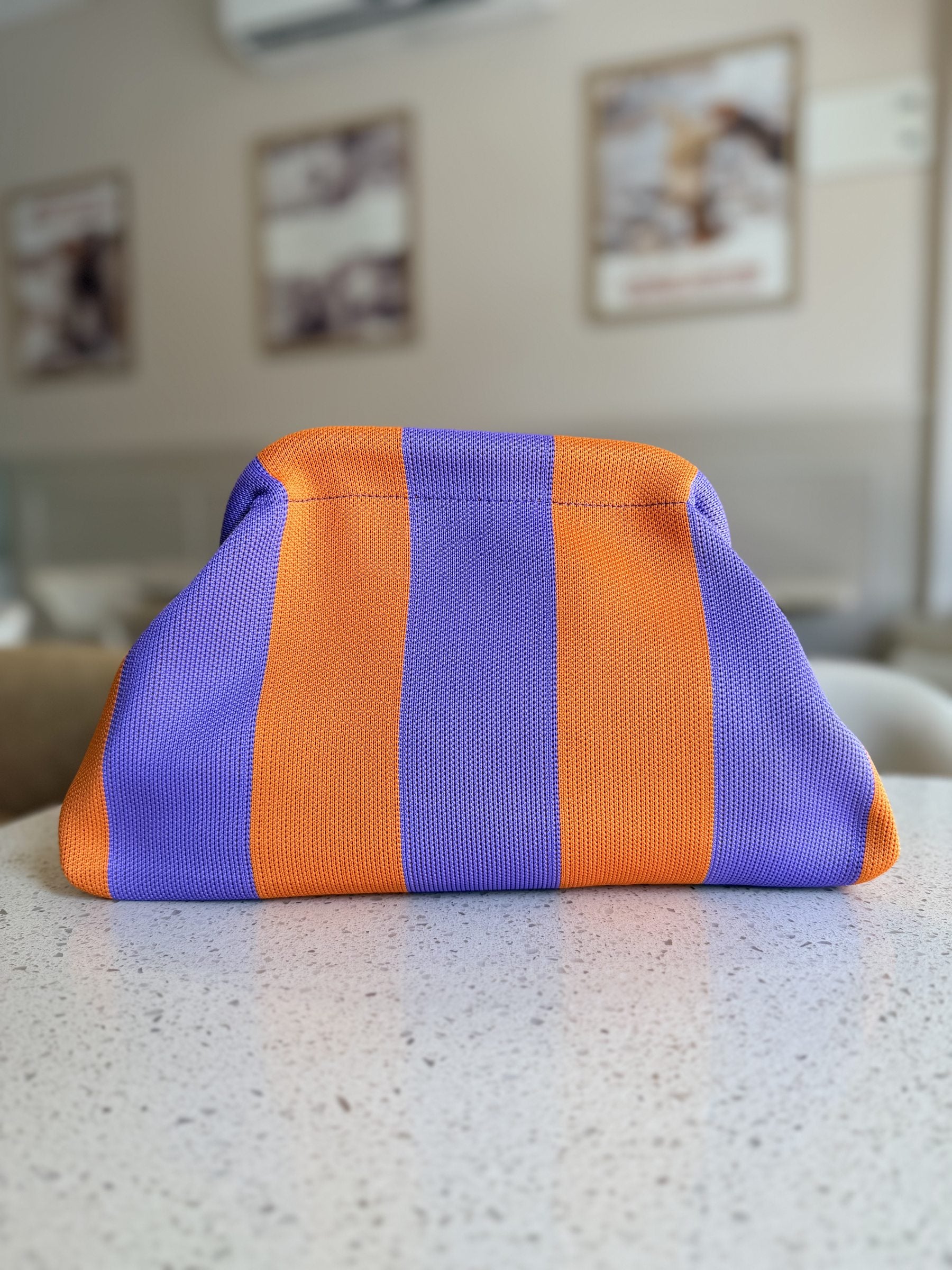 Detail shot showing the gather stitching at the base of the bag.