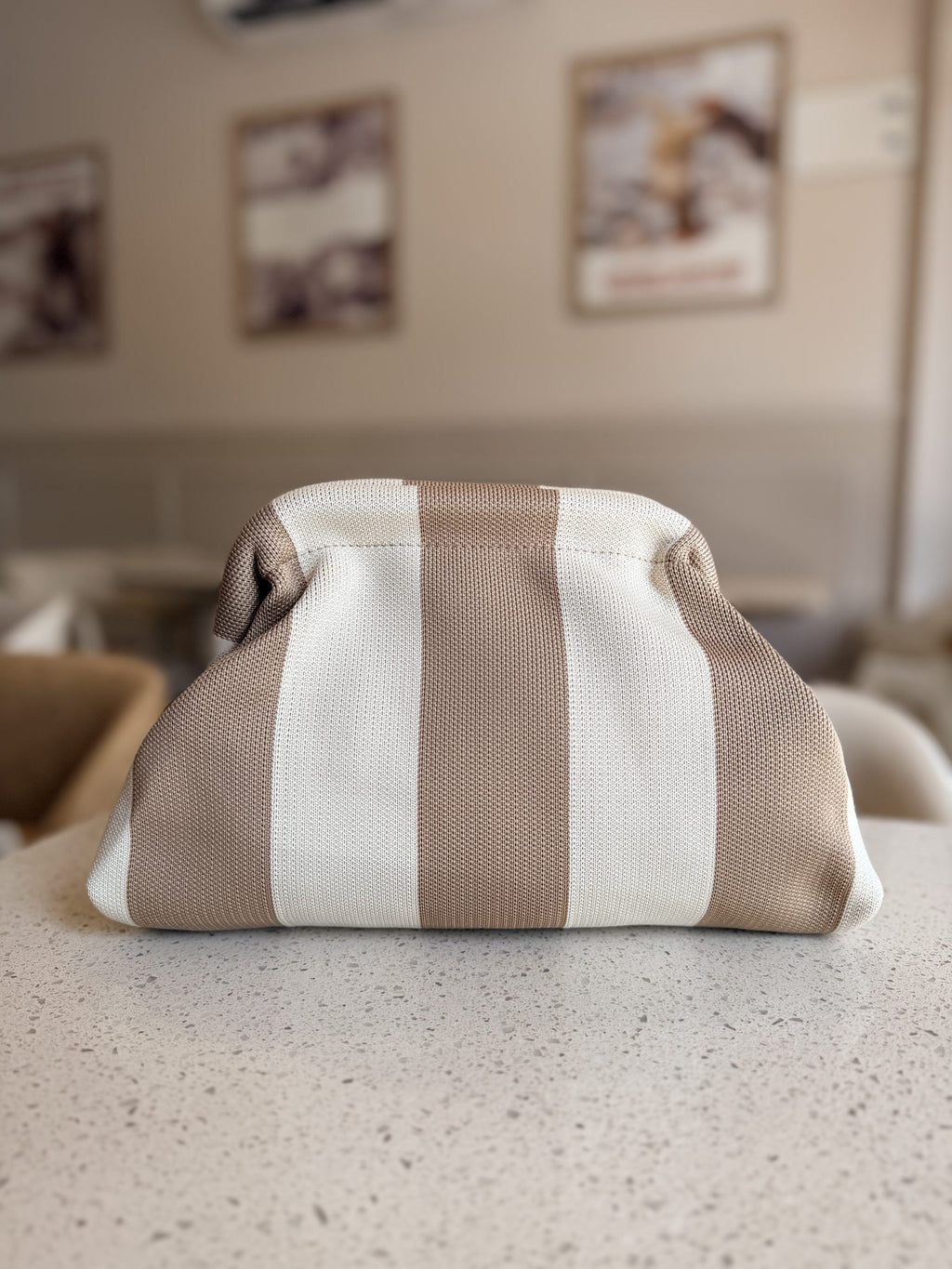 Vibrant print details contrasted with dark pattern coordinates.