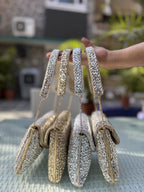 Detailed close-up of the weave and texture under warm evening lighting.
