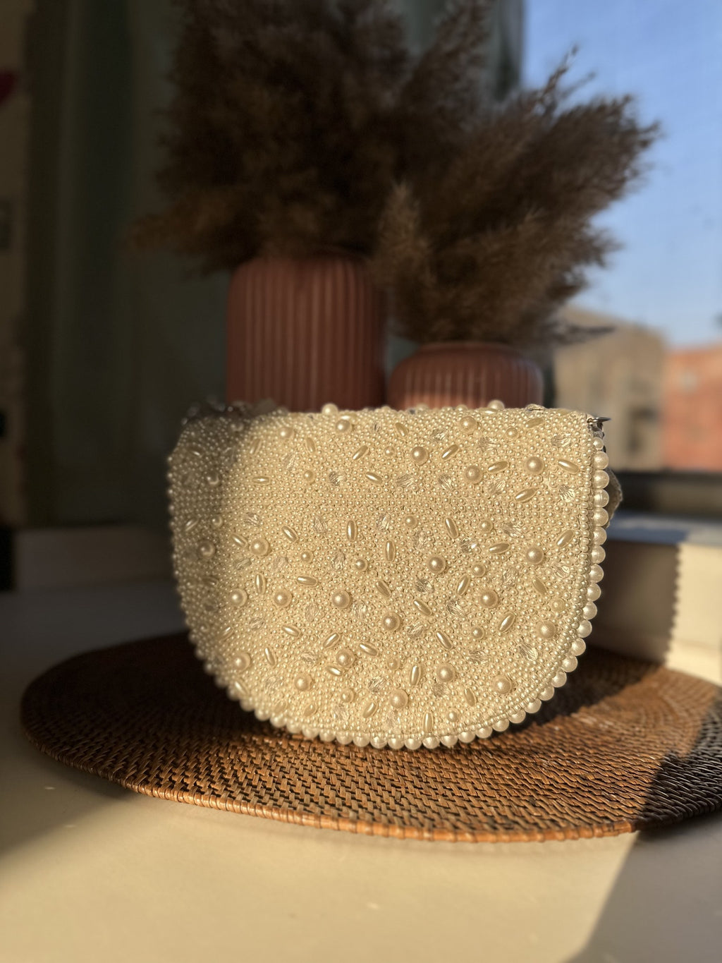 Close-up of the premium fabric canvas texture and stitching.