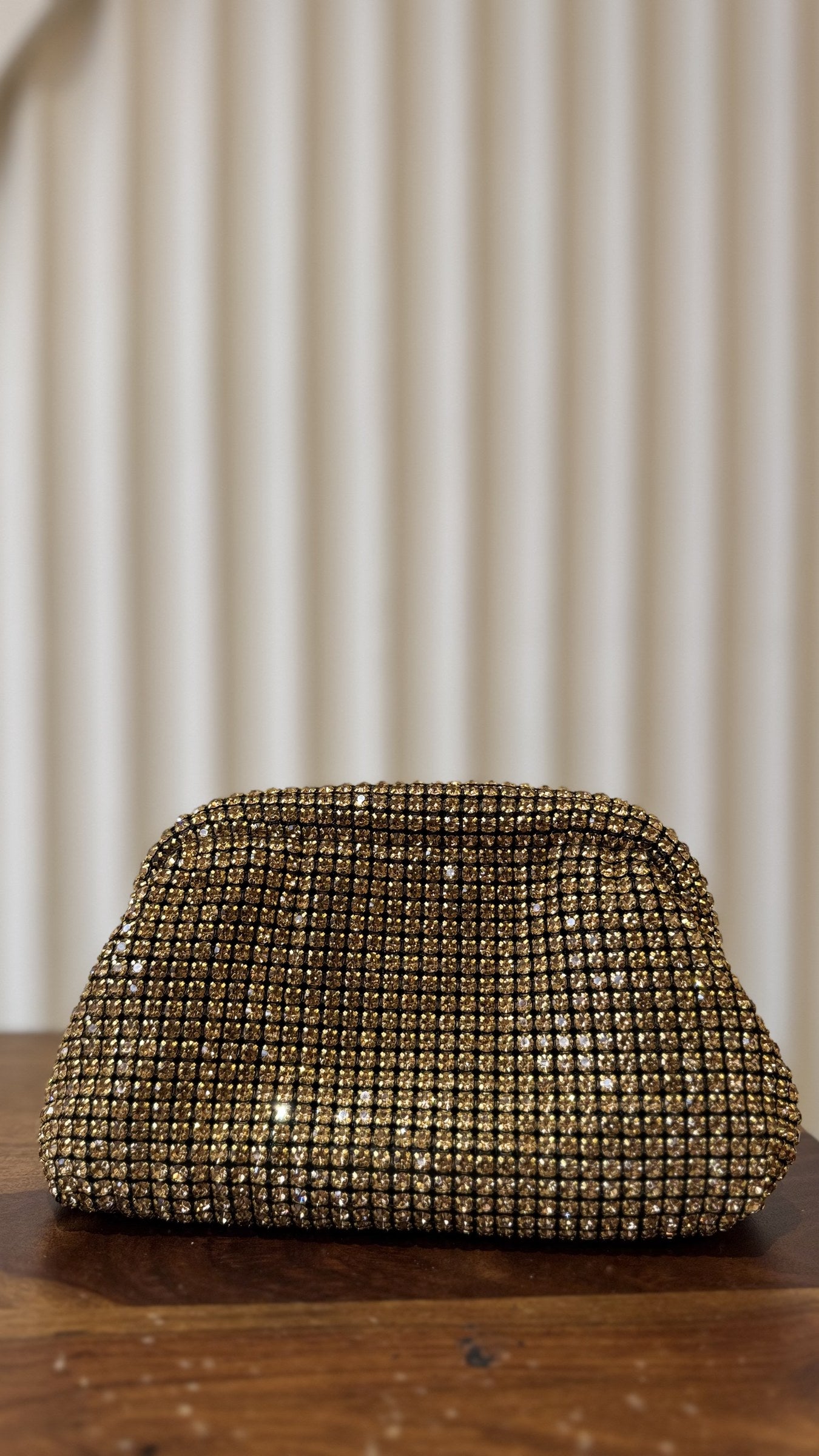 Side panel view of the Starlit bag showing its structured 8x10 inch rectangular shape.