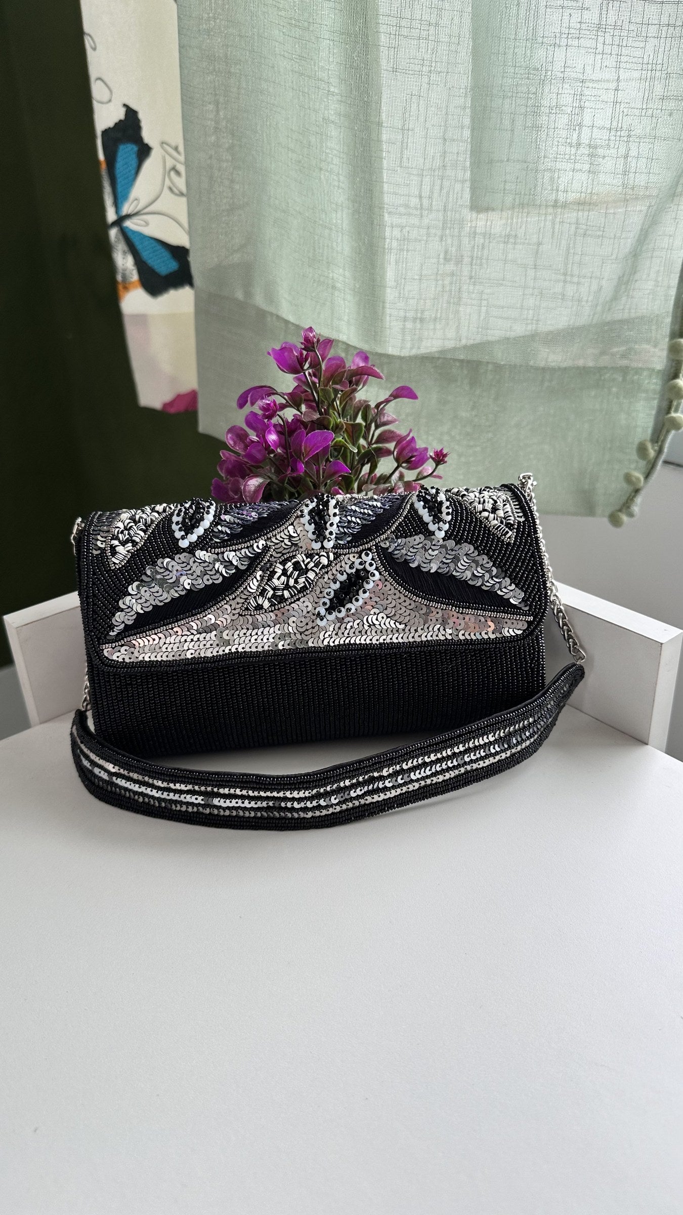 Open view showing the soft lining and phone compartment.